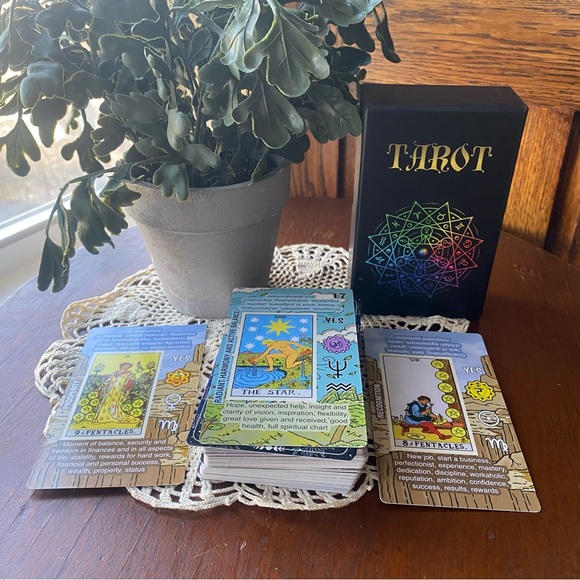 2 Tarot Learning Decks. Golden Art Nouveau Tarot Deck & Easy Tarot. - Picture 2 of 9